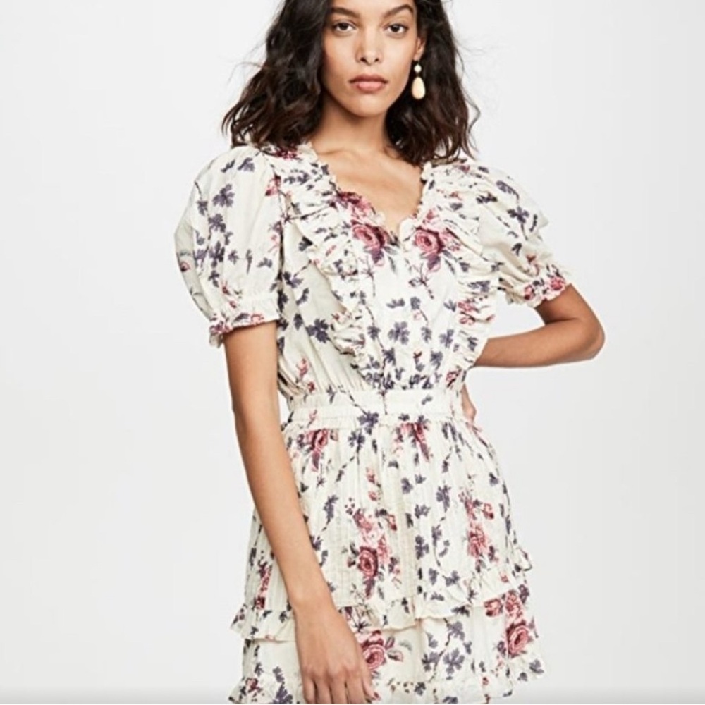 LSF Sutton floral mini dress in Malbec
